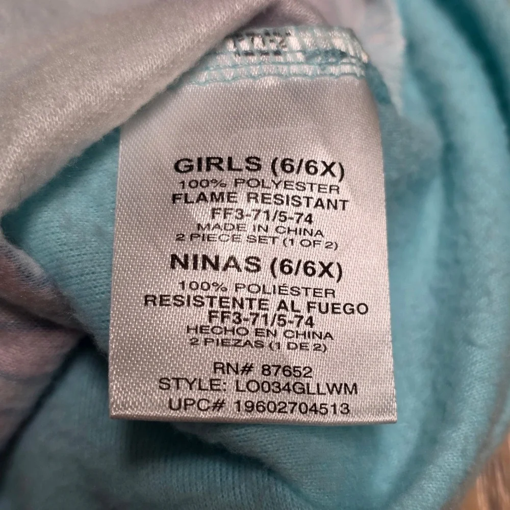 Disney Stitch Long Sleeve Fleece‎ Pajama Girls size 6/6X Flame Resistant Tie Dye